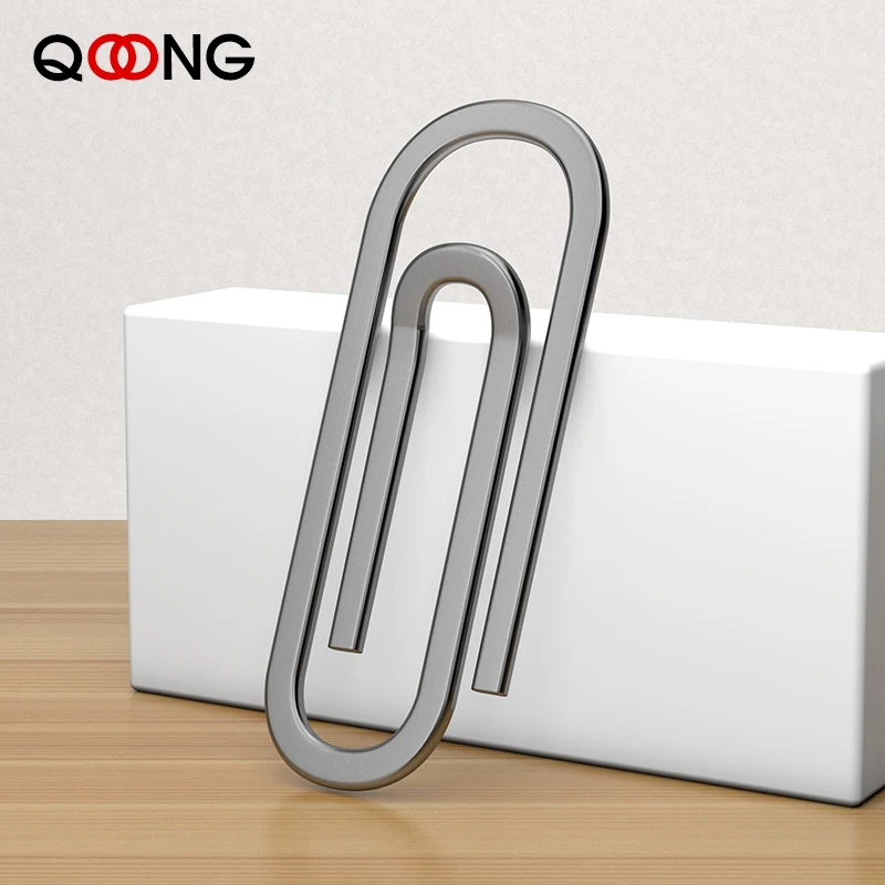 QOONG-billetera con Clip de acero inoxidable para billetes, billetera con Clip para billetes, dinero en efectivo, tarjeta de crédito, QZ40-001 plateado