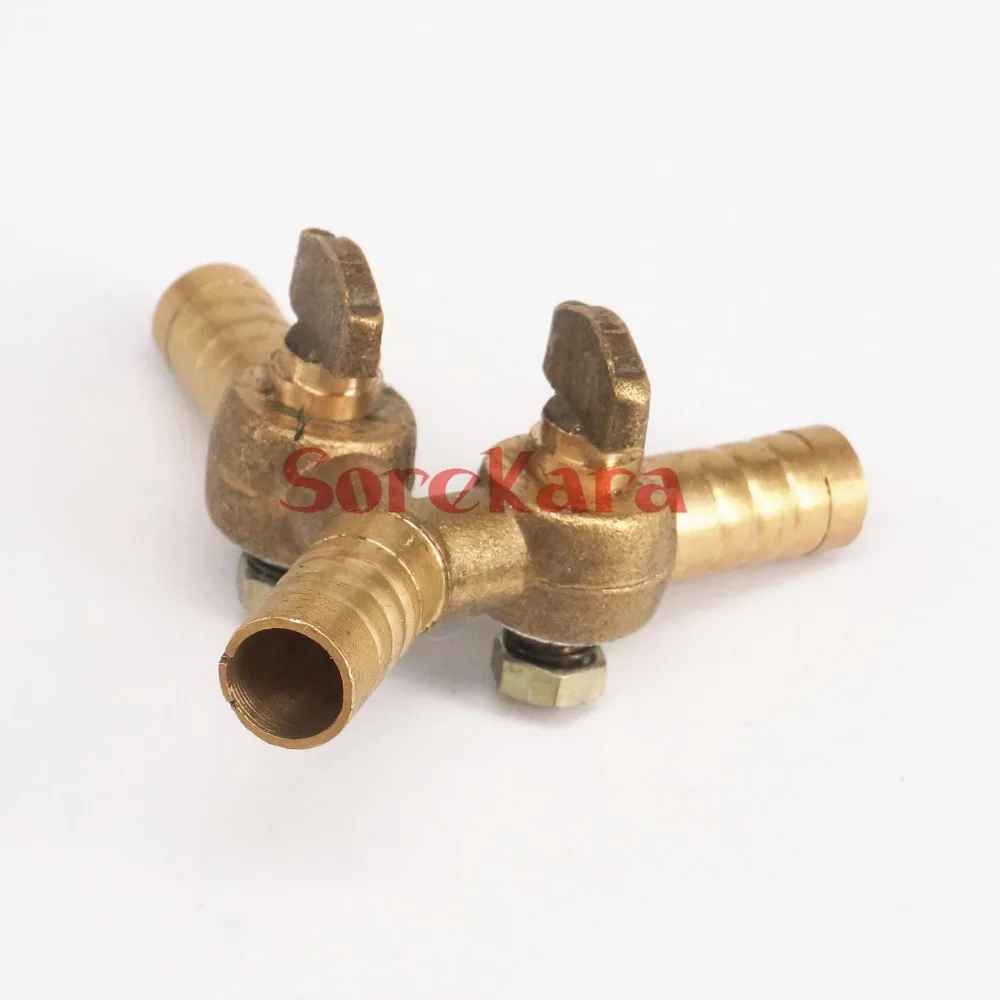 Fit Für Schlauch I/D 8mm 10mm Barb Y 3 Weg Messing Abgeschaltet Ball Ventil Für kraftstoff Air Gas – Detail 5
