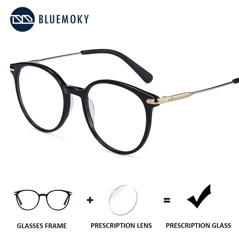 BLUEMOKY винтажные круглые очки по рецепту для женщин оптическая близорукость ретро