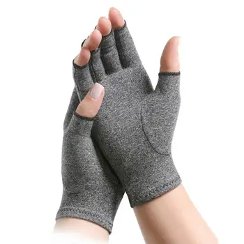 

1 Pair Men Women Anti Arthritis Therapy Joint Pain Relief Compression fingerless Gloves