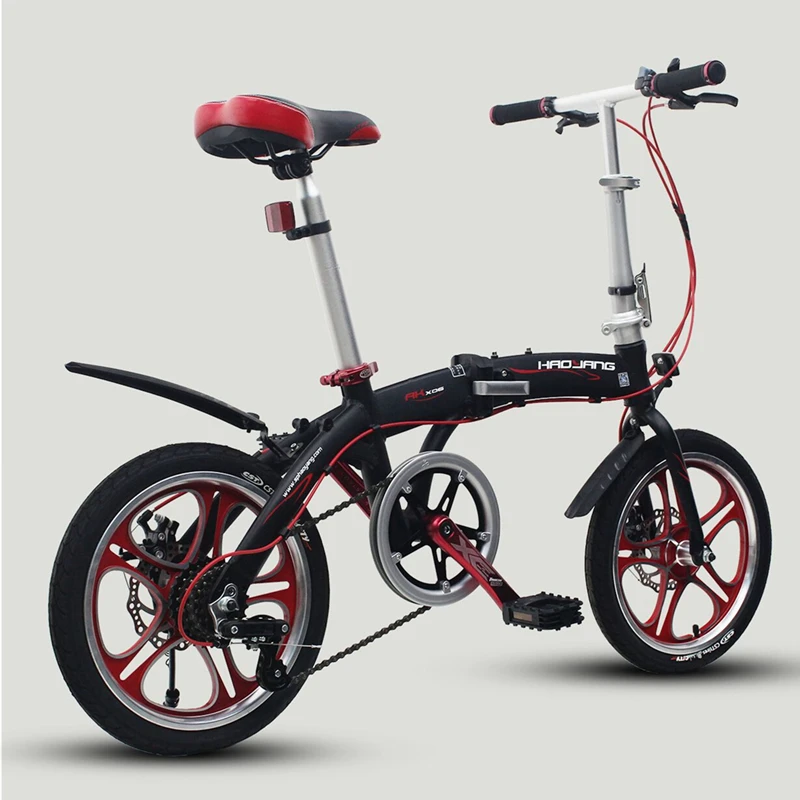 Super light Aluminum Alloy Folding Bike 16 inch wheel rim 6 Speed Disc Brake Foldable Cycling Bicycle Mini Bicicleta BMX