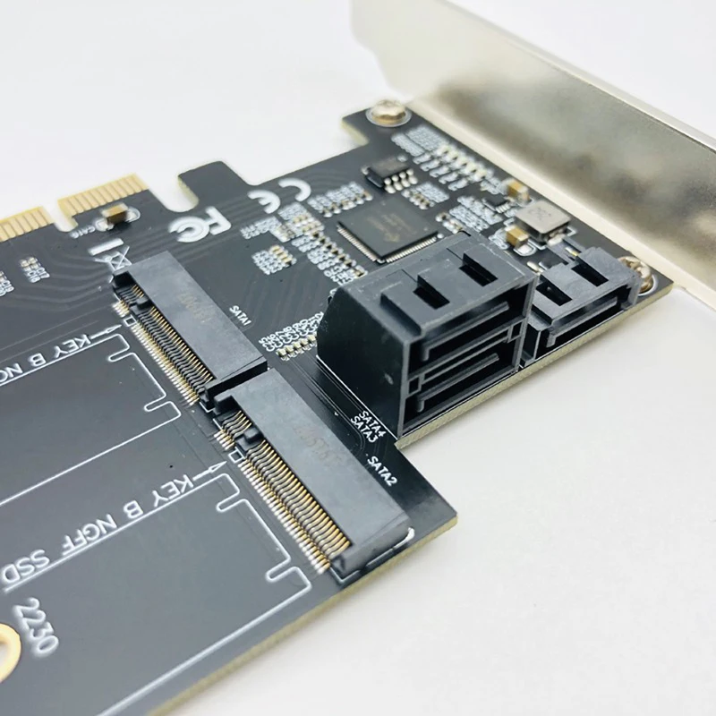 SATA Raid контроллер SATA Raid M.2 PCI Express Raid карта 2 порта SATA3.0 6 Гбит/с+ 2 порта M.2 NGFF SSD B Ключ Поддержка RAID0 RAID1 AHCI