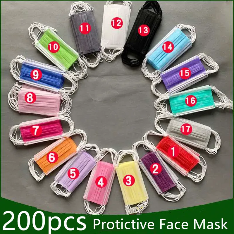 5-200 Uds desechables máscara protectora 3 capas de polvo mascarilla de protección Facial máscaras Maldehyde evitar Anti-contaminación máscaras