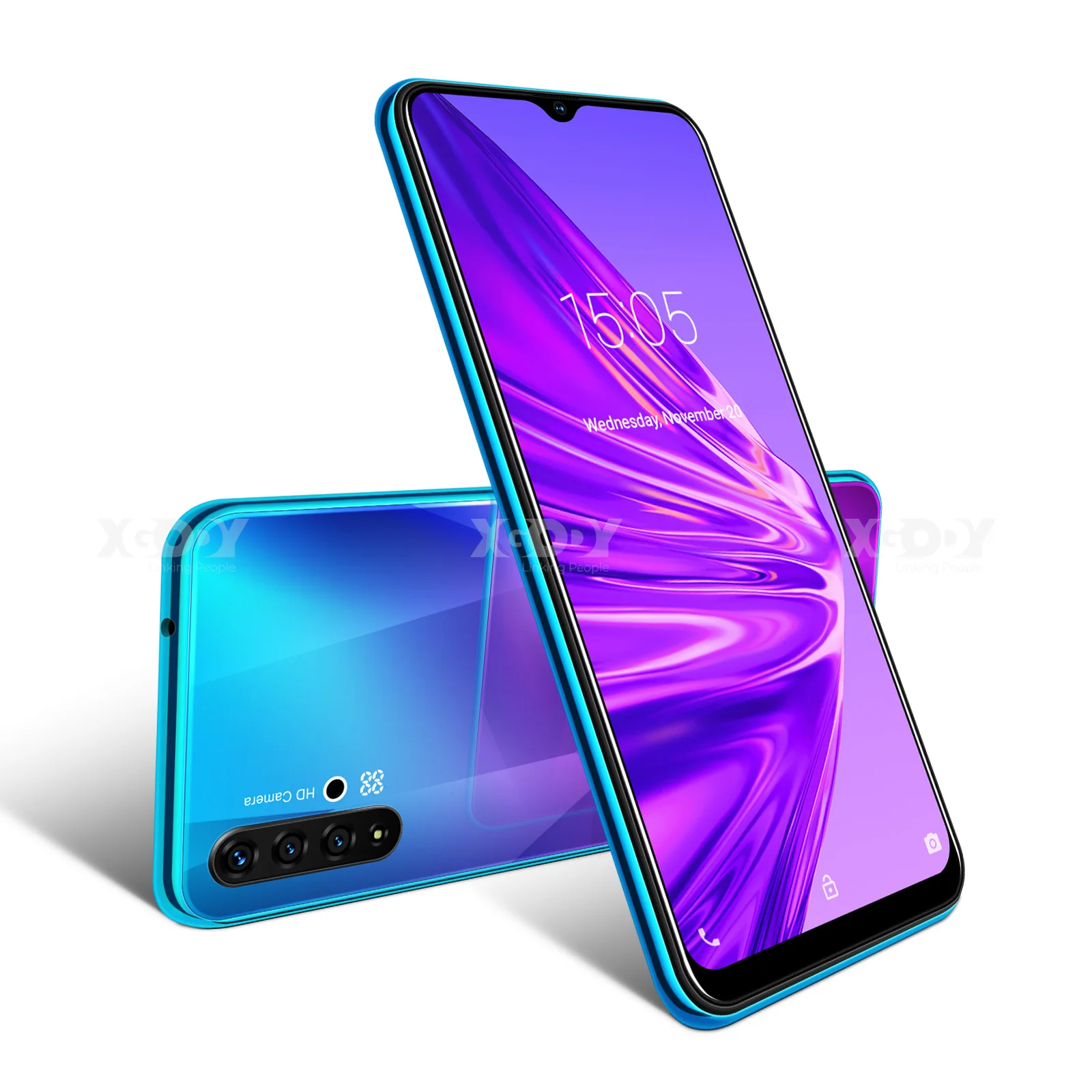 XGODY 6,5 дюймов 19:9 большой экран 3g Смартфон Android 9,0 1 ГБ 4 ГБ MTK6580 четырехъядерный 5 Мп камера 3000 мАч wifi gps мобильный телефон - Цвет: Gradient purple