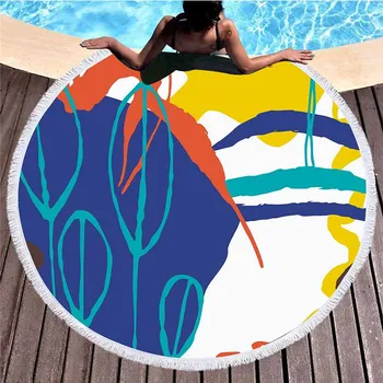 

Personalized Abstract Rectangle Round Beach Towel Microfiber Towel For Adult Big Pool Swimming Bath Towel Picnic Mat Beach Towel
