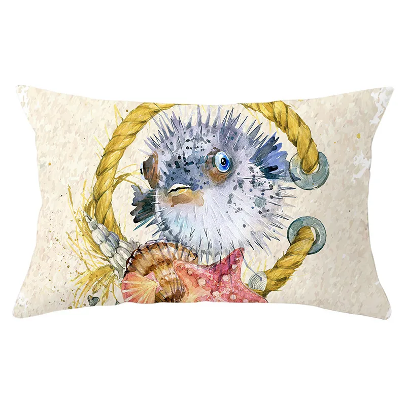 Fuwatacchi наволочка для подушки с изображением морских животных, цветная мультяшная наволочка для домашнего дивана, декоративные наволочки для подушек 30*50 см - Цвет: PC12921