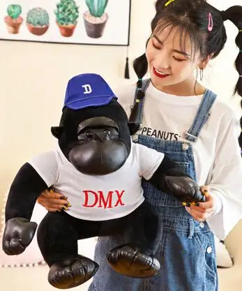 Plush toy stuffed oll black Monkey gorilla Orangutan Chimpanzee chimp jocko dress shirt hat birthday gift christmas present 1pc - Цвет: about 45cm