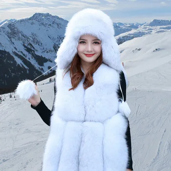 

Winter Warm Faux Fur Hat Korean Fashion Hat Female Thick Comfortable Warm Ski Hat Ear Protection HSJ88