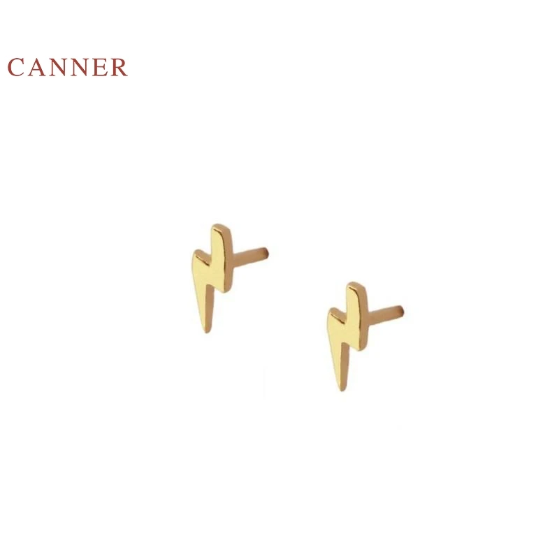 CANNER-pendientes de plata de ley 925 con diseño de rayo, joyería de plata a la moda