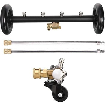 

Dual-Function Undercarriage Cleaner with Swivel Wheel, Surface Cleaner for Pressure Washer, Underbody Car Wash Broom