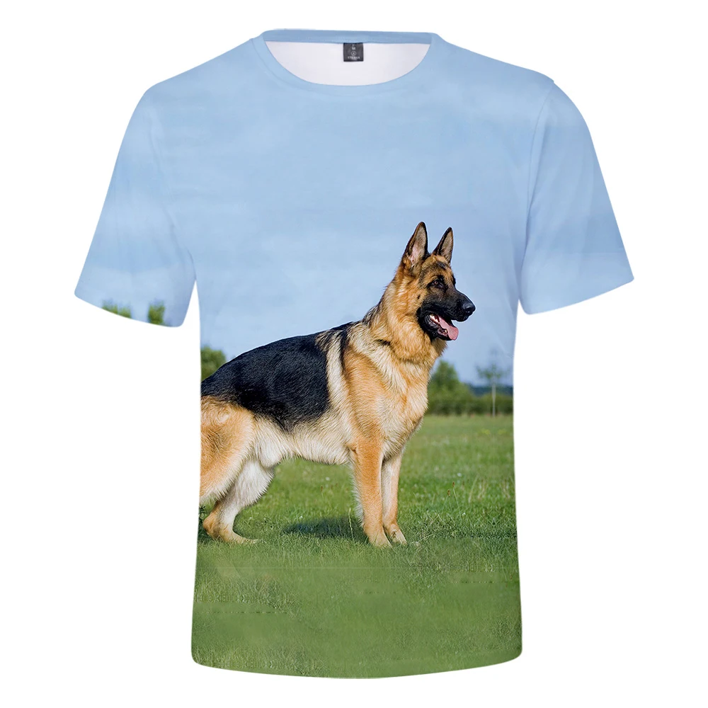 Брендовая футболка с 3D принтом немецкой овчарки Футболка Мужская/женская одежда с принтом собаки креативная летняя модная футболка немецкой овчарки