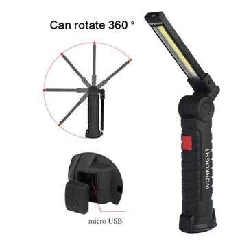 

Rechargeable Foldable COB LED LIGHT Lamp Torch Flashlight USB Work Light COB Flashlight
