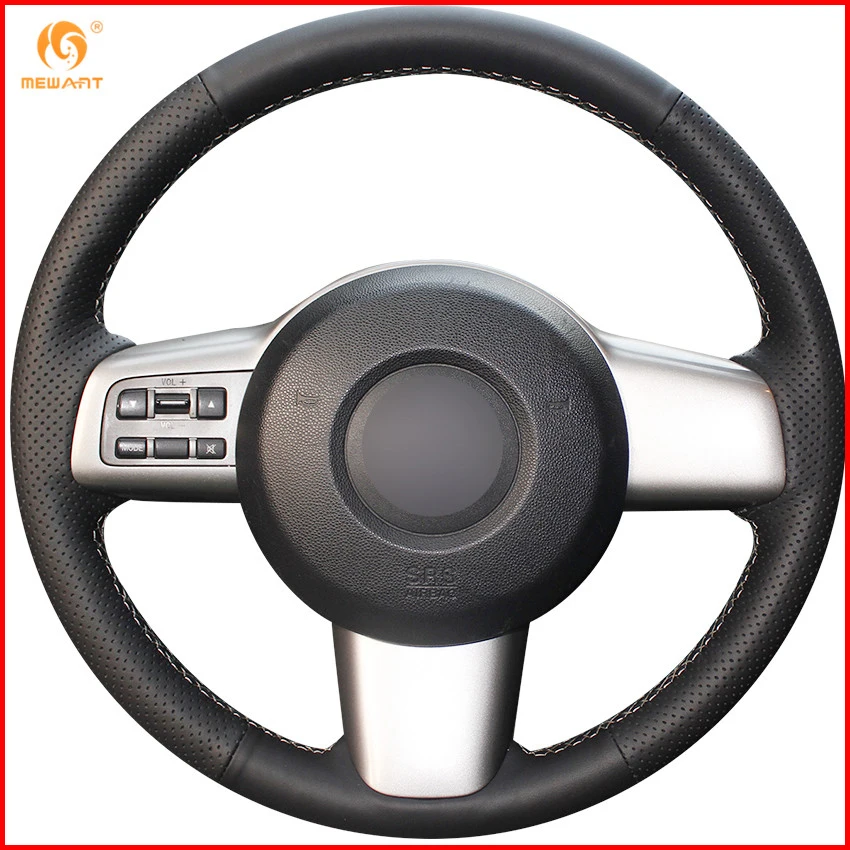 MEWANT черный чехол рулевого колеса автомобиля из натуральной кожи для Mazda 2 2008 2009 2010