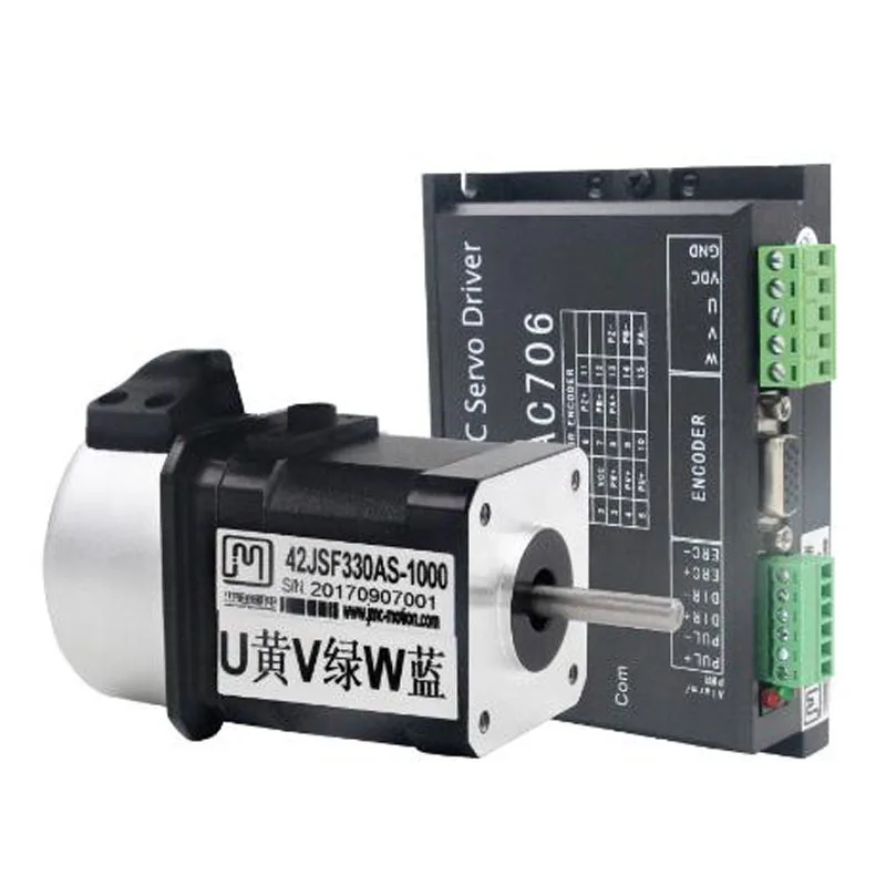

32W 24VDC 0.1N.m NEMA17 Brushless DC servo motor driver kit 1000 line 3000rpm JMC 42JSF330AS+MCAC706