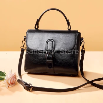 

2020 Vintage Genuine Leather Designer Luxury Handbags Women Messenger Bags Cowhide Small Shoulder Summer Bag Famous Brand Bolsa