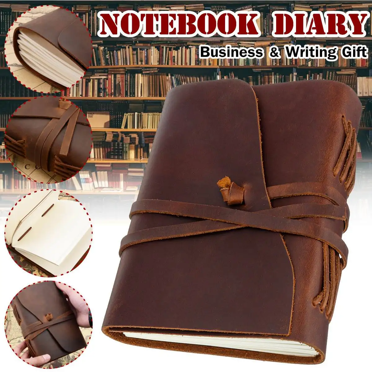 7x5 дюймов кожаный дневник для путешествий, блокнот ручной работы в винтажном кожаном переплете, блокнот для записей для мужчин и женщин без подкладки, дорожный дневник для записей