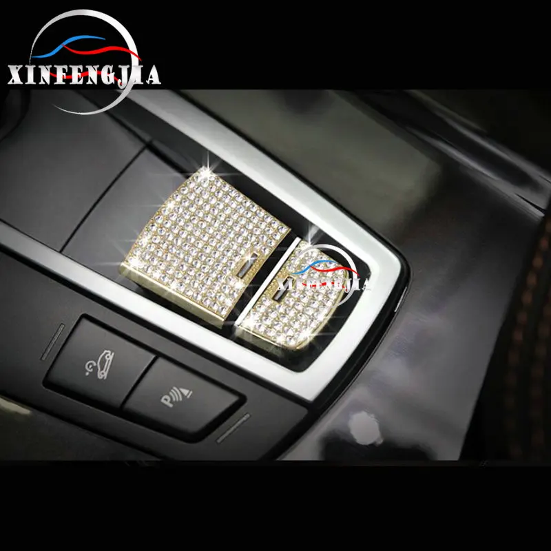 Для BMW 5 6 7 серии X3 X4 X5 X6 комплект из 2 предметов, с украшением в виде кристаллов EPB кожухи для кнопок