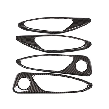 

4Pcs Carbon Fiber Style Abs Plastic For Alfa Romeo Giulia 2017 2018 Car Chrome Interior Door Handle Frame Cover Trim Accessories