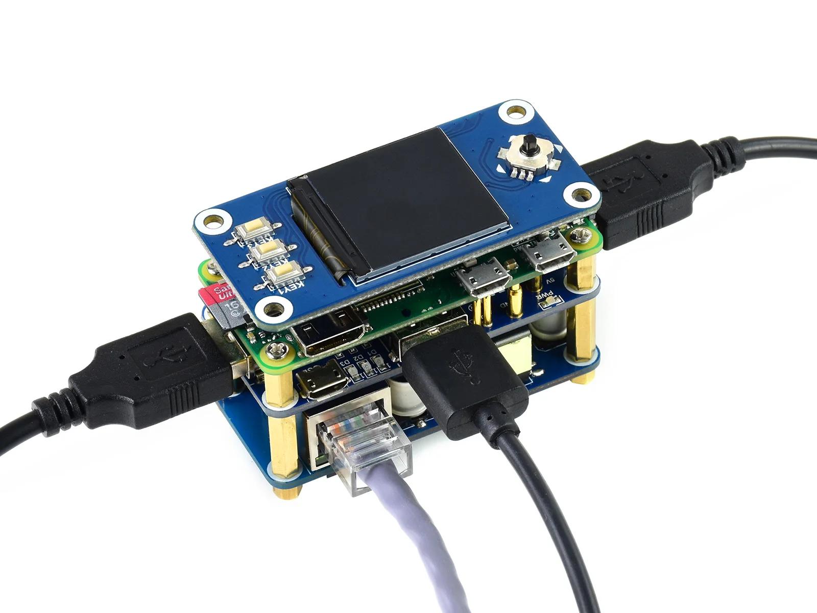 Waveshare PoE ̴ USB  HAT,   / W/ WH, 3x USB 2.0 Ʈ, 802.3af ȣȯ