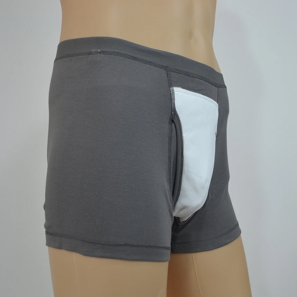 Comfortable Men's Washable IncontinenceUnderwear Open Fly Underwear Patient Breathable Pant for Patients Elderly
