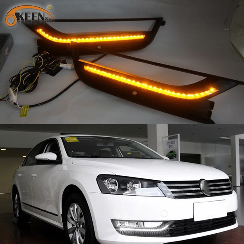 2 шт. светодиодные дневные ходовые огни для Volkswagen VW Passat B7 2012 2013 2014 2015 Габаритные