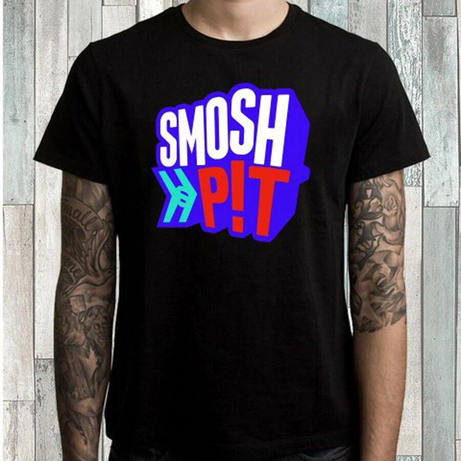 Smosh Pit Famous Vlogger Logo Men's Black Tops Tee T Shirt Size S M L XL 2XL 3XL T-Shirt Casual Print Fashion | Мужская одежда