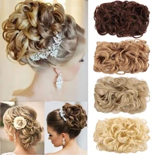 MUMUPI синтетический короткий кудрявый шиньон эластичная резинка два пластиковых гребень заколки для волос для наращивания волос булочка для женщин