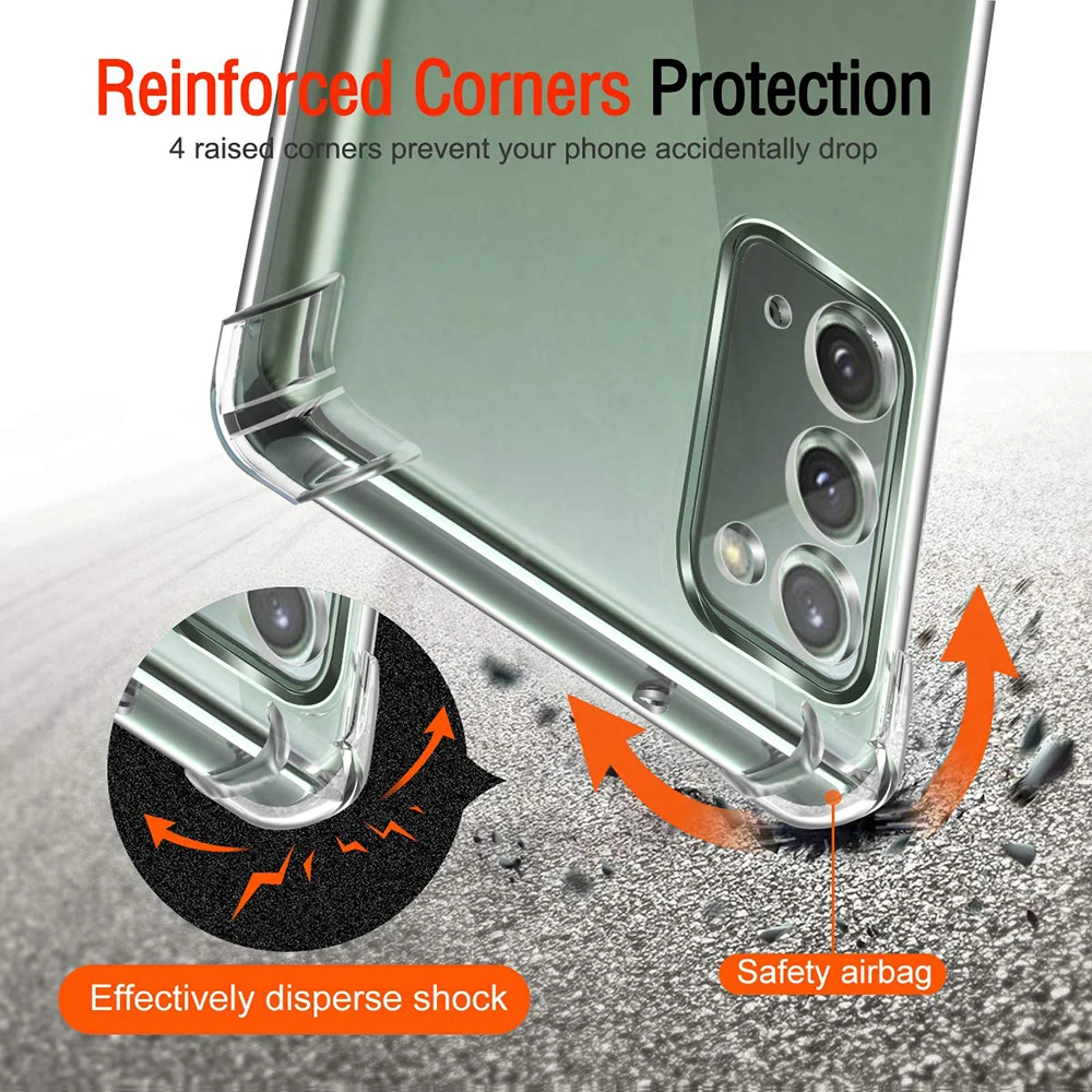 Shockproof Clear Phone Case For Samsung Galaxy Note 20 5G Soft TPU Phone Back Cover for Samsung Galaxy Note 20 Ultra 5G