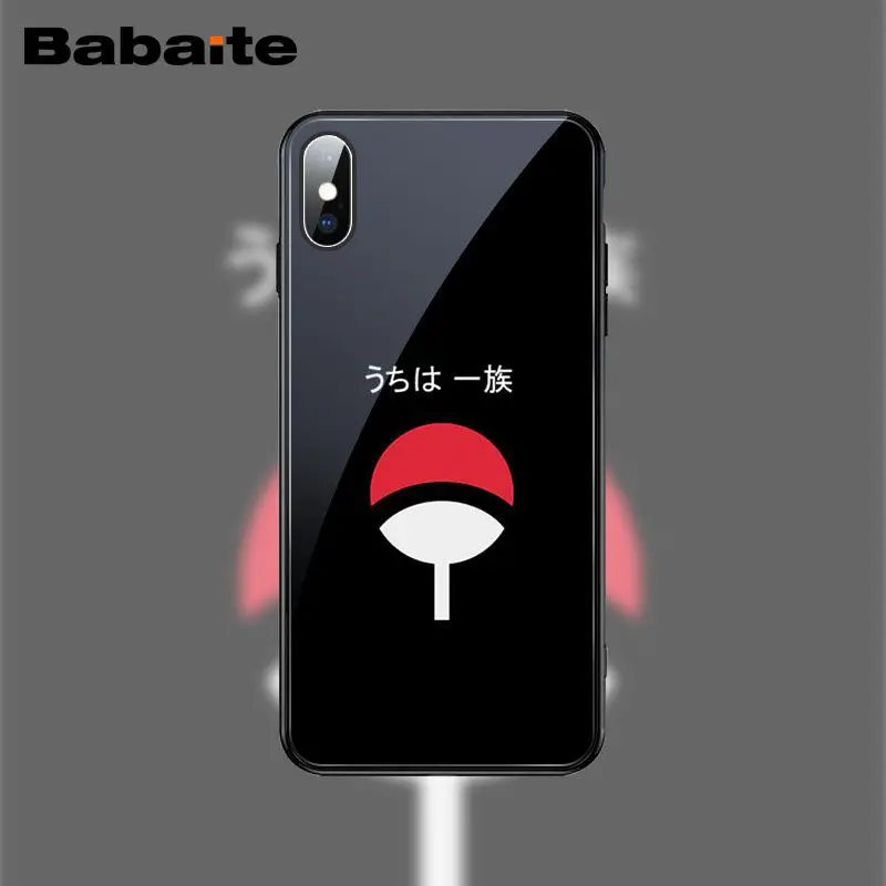 Babaite Наруто Итачи Учиха японский чехол для телефона закаленное стекло Чехлы для Apple iPhone 8 7 6 6S Plus X XS MAX XR мобильные чехлы