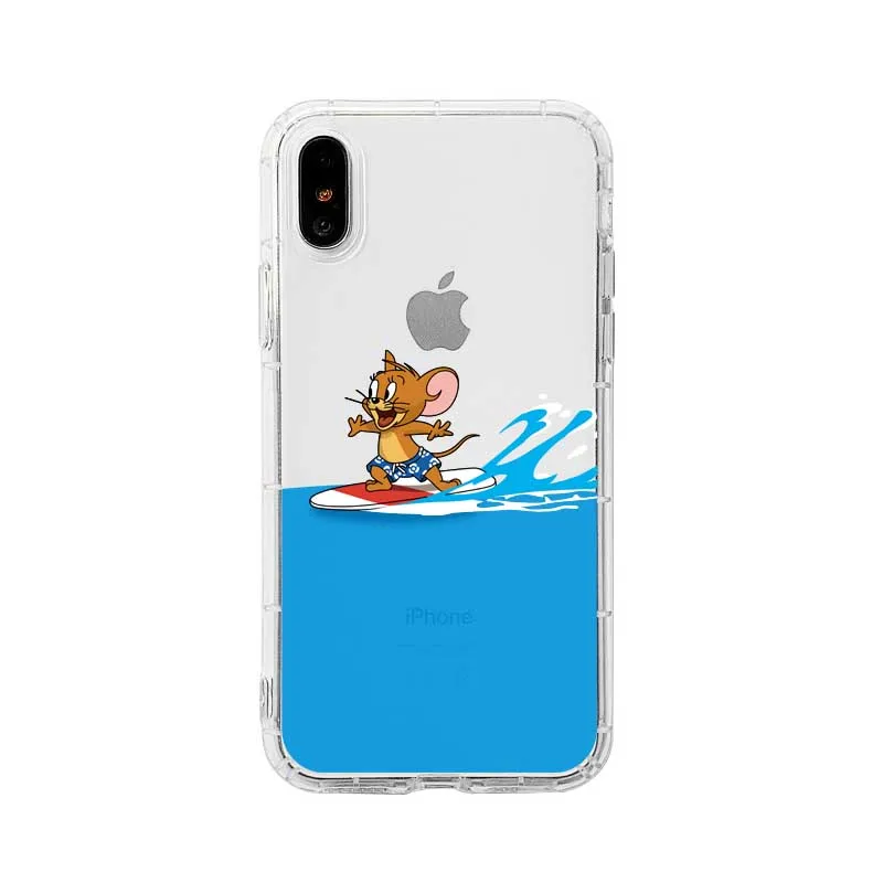 2 Милый антидетонационный чехол для iPhone X XR XS Max 6 6s 7 8 plus с забавной мышкой для серфинга Мягкий силиконовый чехол из ТПУ - Цвет: 2