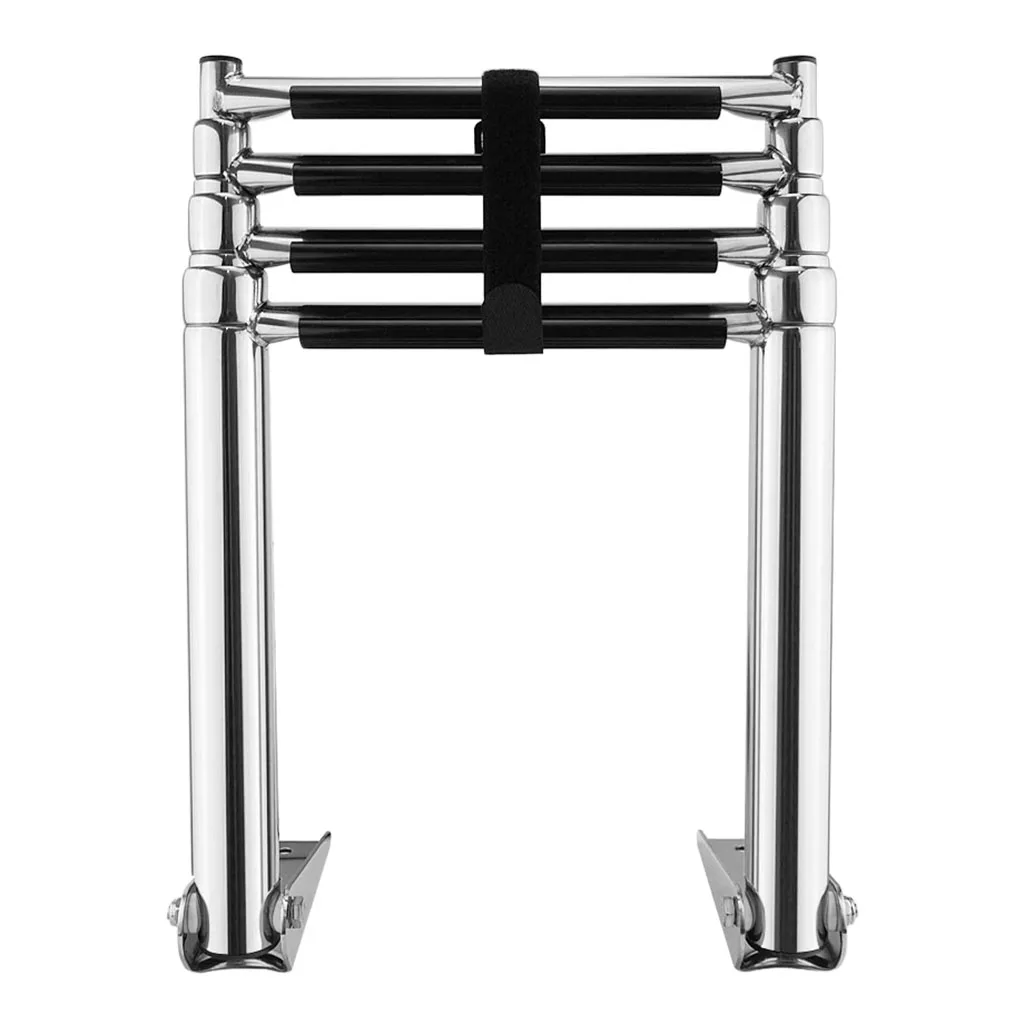 4 Steps Stainless Steel Telescoping Folding Ladder For Boat Marine Yacht 4 Steps Stainless Steel Telescoping Folding Ladder For Boat Marine Yacht