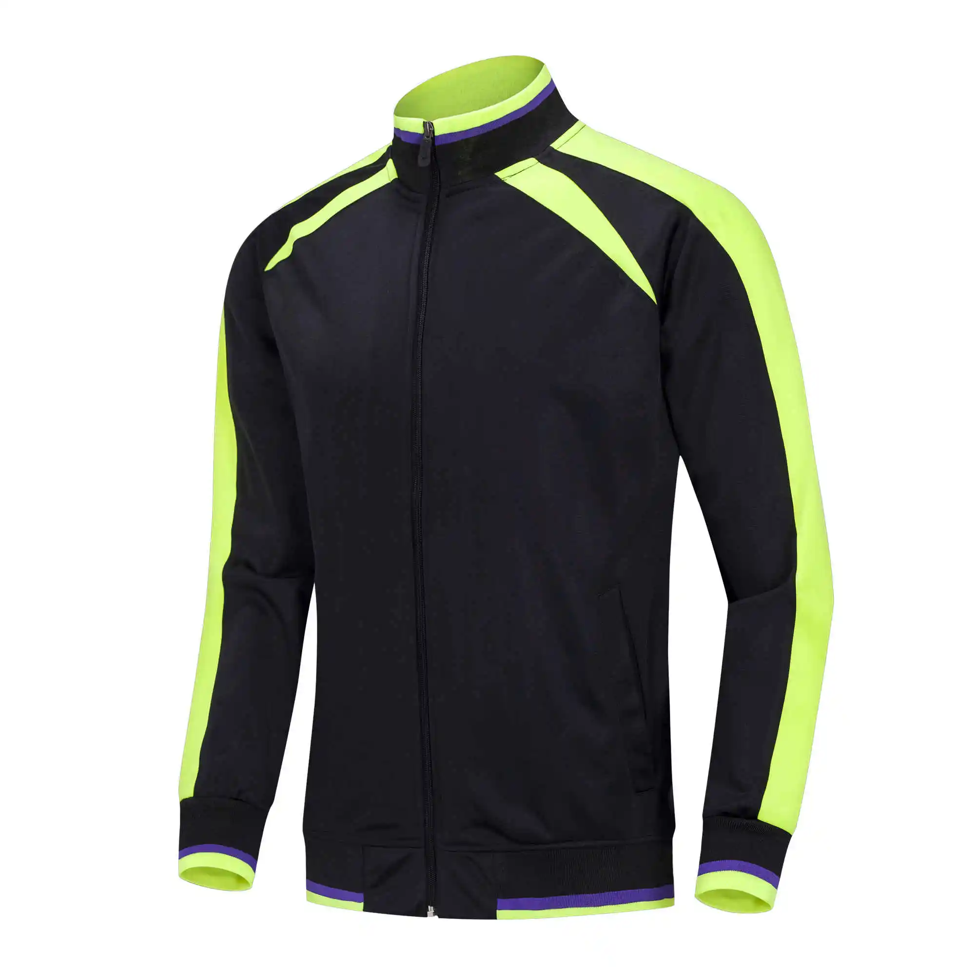 Мужская футбольная куртка свитера для игры в футбол спортивные куртки на молнии футбольные рубашки спортивные майки для взрослых Futbol спортивная одежда - Цвет: Black Green