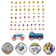 1 zestaw drewniane zabawki edukacyjne znaki drogowe edukacyjne znak drogowy zabawki tanie tanio Other CN (pochodzenie) MATERNITY