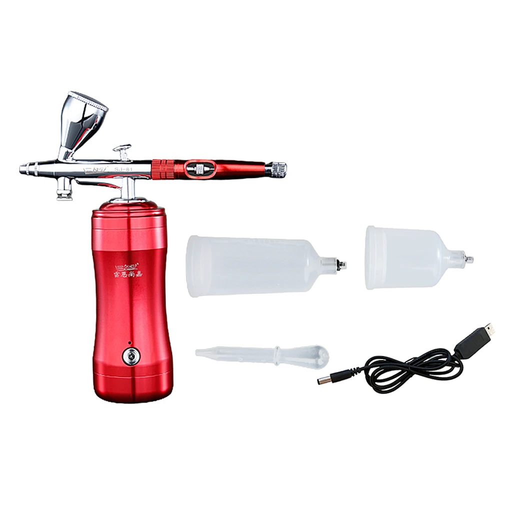 Airbrush Set USB Paint Spray Gun with Compressor Cleaning Kit Perfect for Model Makeup Nail Art Tattoos Crafts, DIY Tool