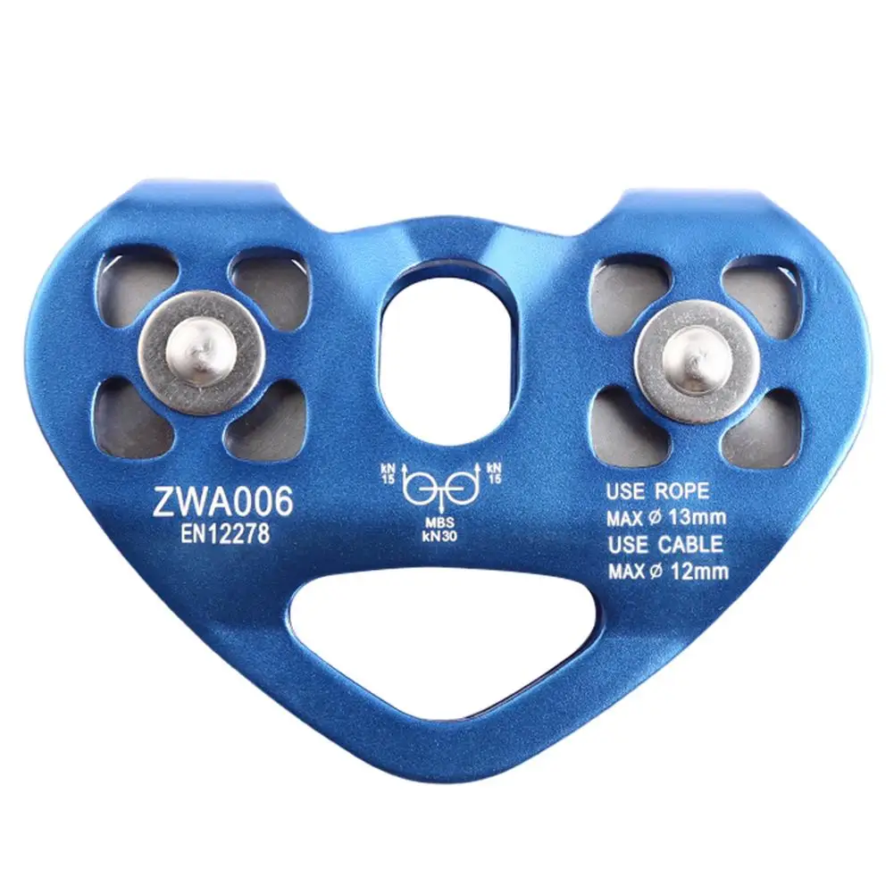 Polea Doble En Forma De Corazón Para Escalada O Tirolina - Resistencia 24 KN (2400 Kg), Aleación Aluminio-magnesio, Para Cables Hasta 13 Mm