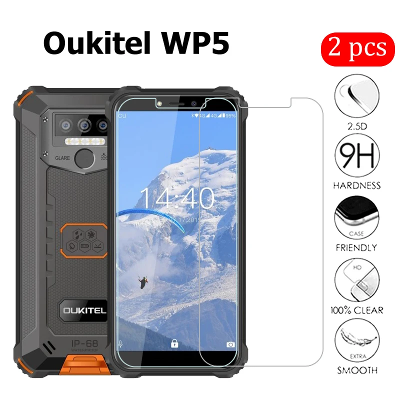 Explosion Proof Tempered Glass For Oukitel WP5 Phone 5.45" Screen Protector Scratch Smartphone LCD Film Cover afbeelding