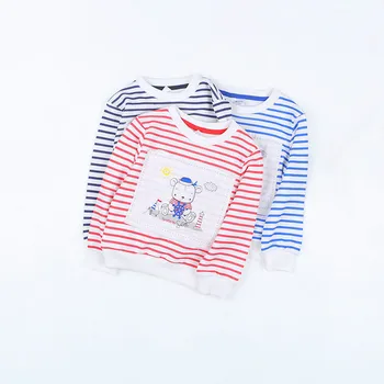 

BBD Toddler T-Shirt Boys Girls Cotton Cartoon O-Neck Striped Streetwear Active Sweatshirt Kids 3 4 5 6 7 Years Delicate Clothes