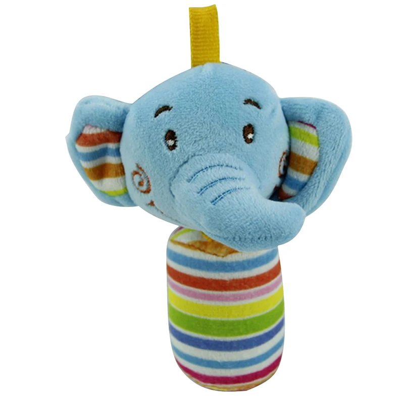 Elephant Детские погремушки Кролик Плюшевые Детские Мультяшные игрушки для кроватки для новорожденного ребенка кролик медведь ручные колокольчики обучающие игрушки для детей подарок - Цвет: Elephant