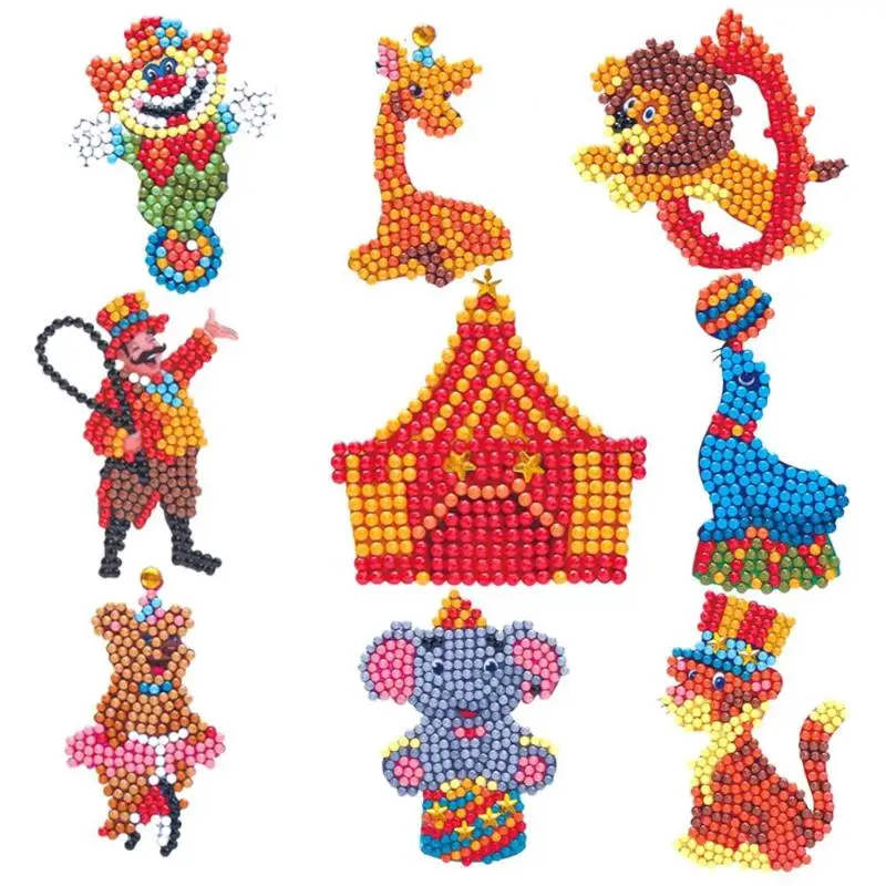 

DIY Full Drill Diamond Painting Cartoon Circus Troup Diamond Embroidery Stickers Kids DIY Craft Cross Stitch Needlework