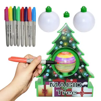 

Yiwa Children Manual Chrismas tree Plastics DIY Chrismas Ornament Machine Chrismas Tree Set Electric Painting Ball