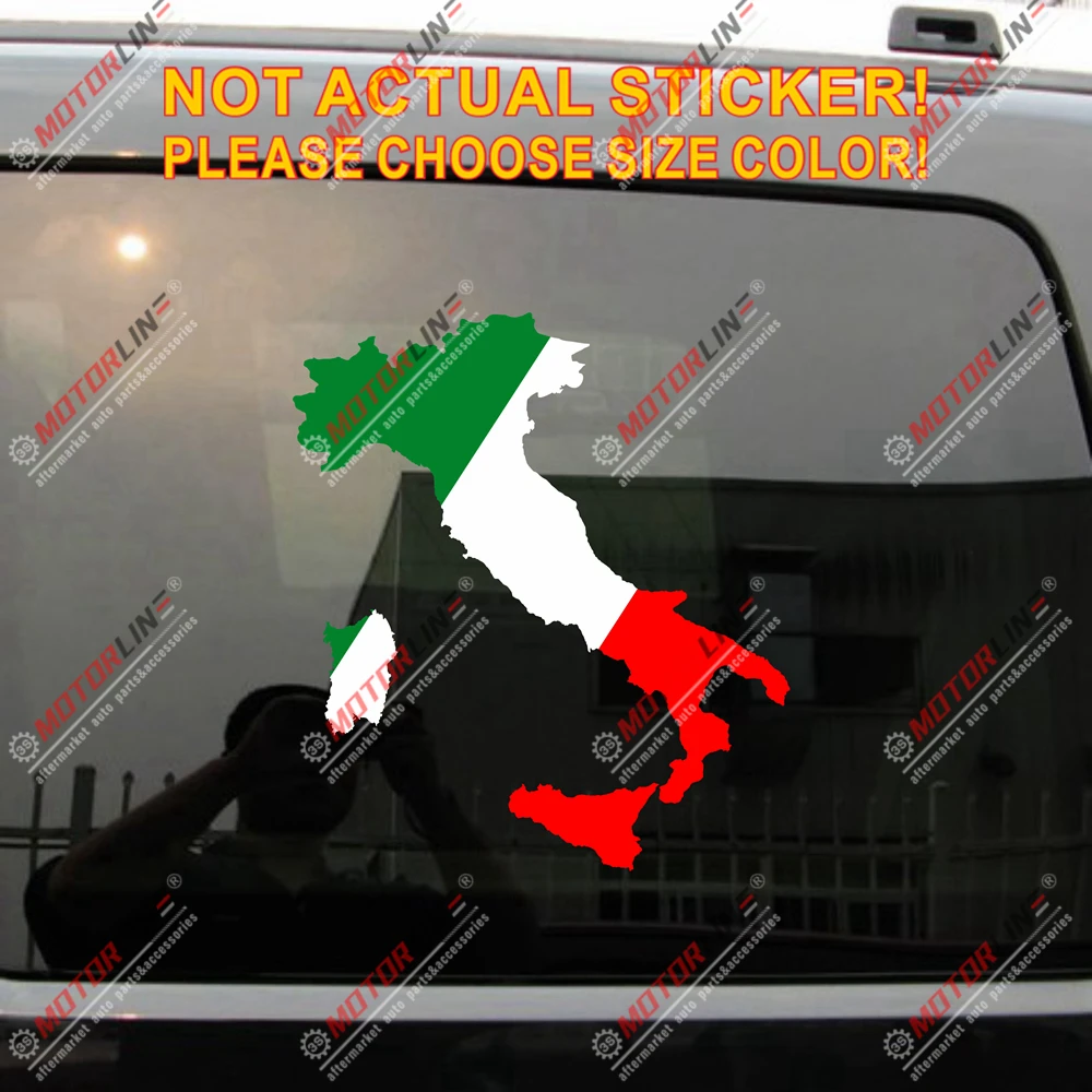 ITALIAN VINYL FLAG DECAL ITALY STICKER    10-SIZES 