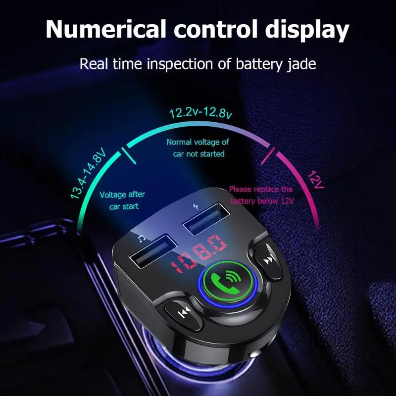 Автомобильный комплект с fm-передатчиком, Handsfree, G32, fm-передатчик, Bluetooth, Handsfree, автомобильный комплект, TF, MP3 плеер, двойное USB зарядное устройство
