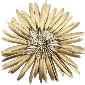 

10Pcs 4-6inch Gold feathers for crafts Decoration Jewelry Making Accessories Natural Goose Plumes Wholesale