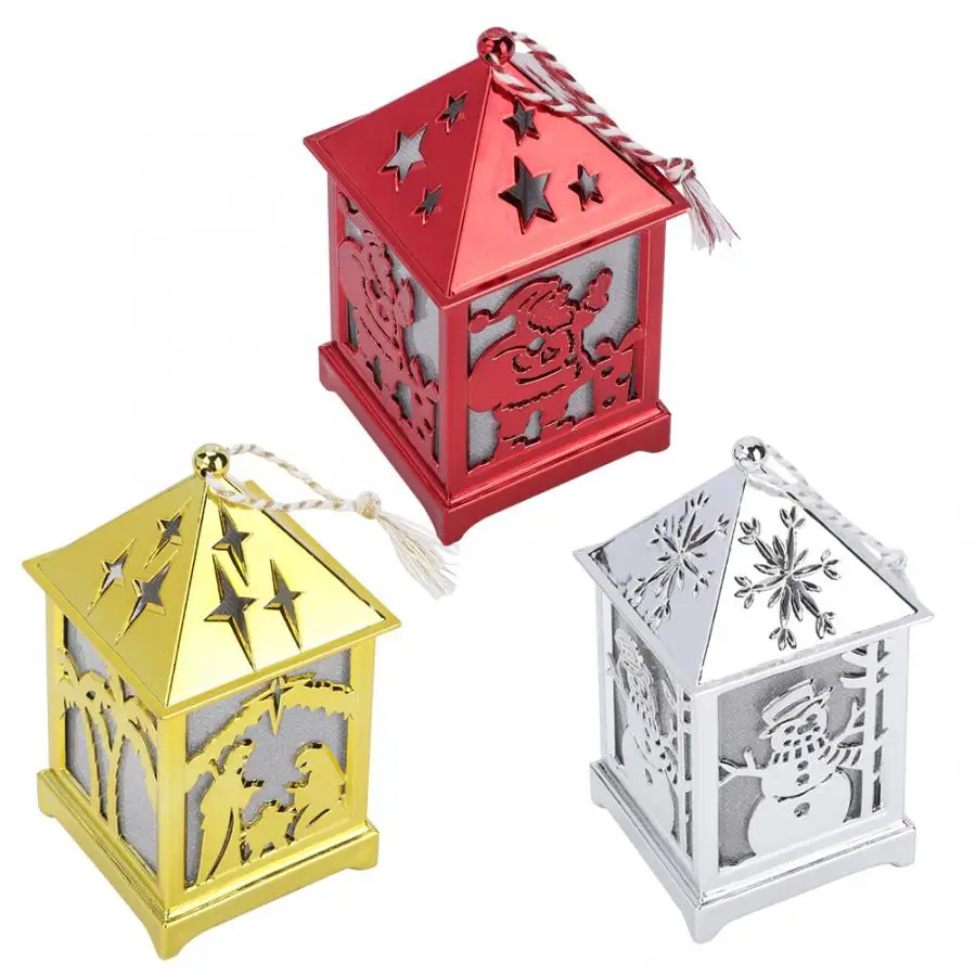 

Christmas Pendant Christmas Simulation Log Cabin Multi-color Gradient Lights Decoration Xmas Prop Gift