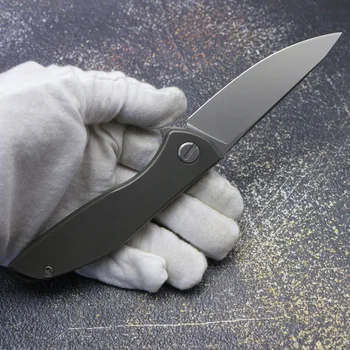 

flipper folding knife titanium alloy handle D2 blade trekking camping hunting fruit knives EDC tools