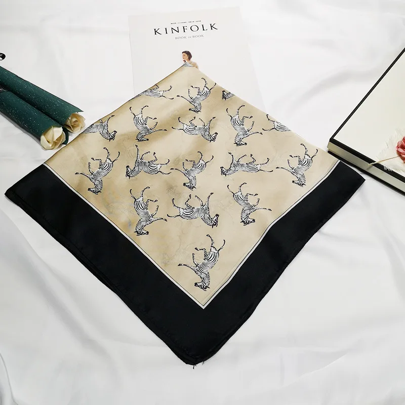 

Small Kerchief Silk Satin Hair Scarf For Women Fashion Printed Bag Scarfs Female 70cm*70cm Square Shawls Neck Scarves For Ladies