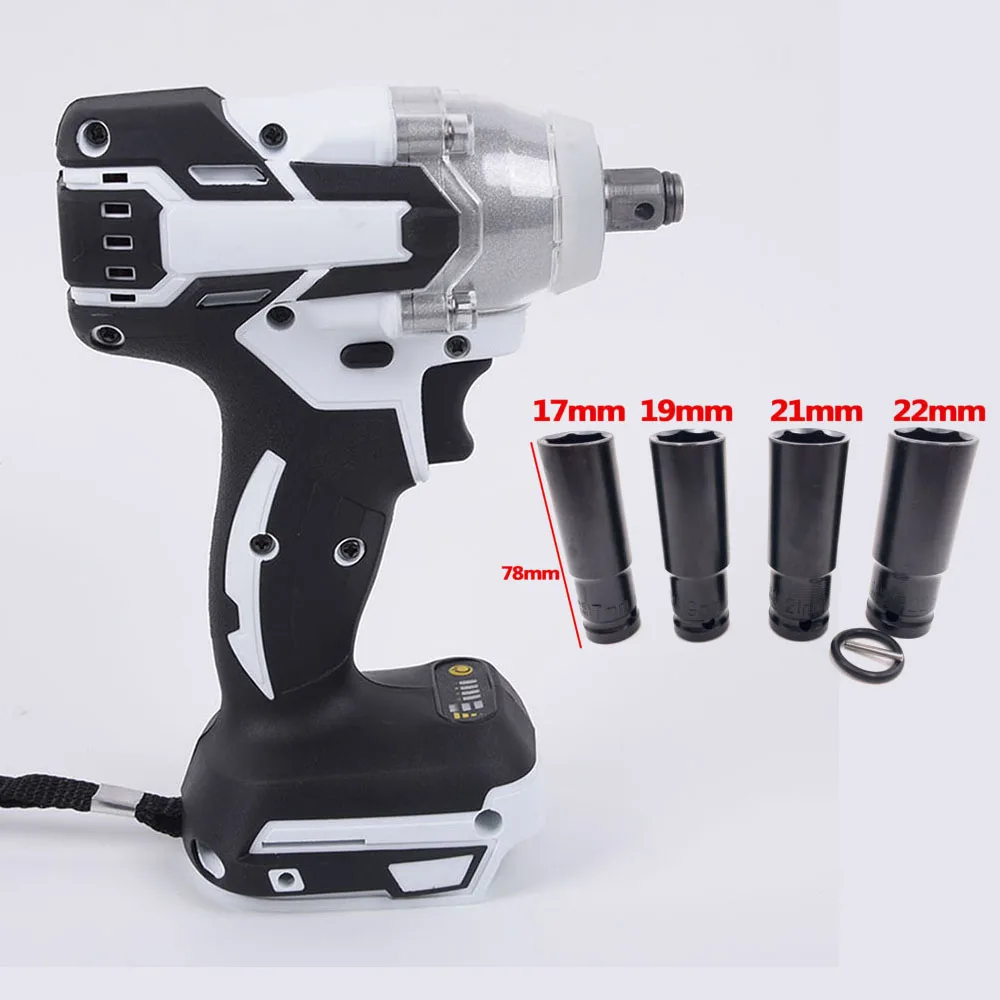 

1280w 520Nm 1/2ainch Cordless Impact Wrench Body No Batteries For Makita 18V Battery 17mm 19mm 21mm 22mm Socket