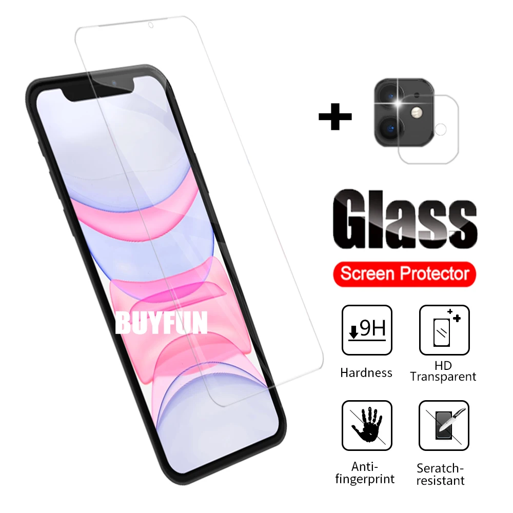 Закаленное стекло для экрана 2 в 1 объектив камеры iphone 11 pro max X Xs XR Защитное SE 2020 7 8