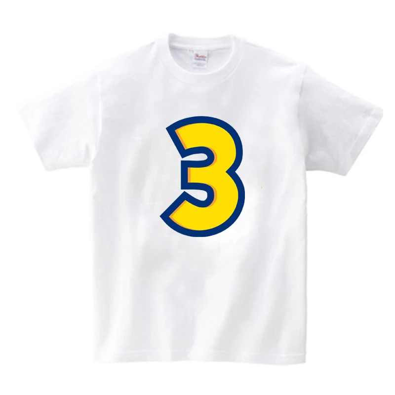 

Children's Birthday t shirt Number short sleeve Clothing Party kids school t shirt 2020 team T-shirt white boys tops Cotton gift