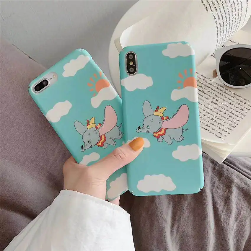 

For Xiaomi 6X 8 9 SE Note 3 Back Slim Hard Phone Cases Full Covers Lovely Sun Cloud Dumbo Cartoons Fly Animals Fundas Capa Coque